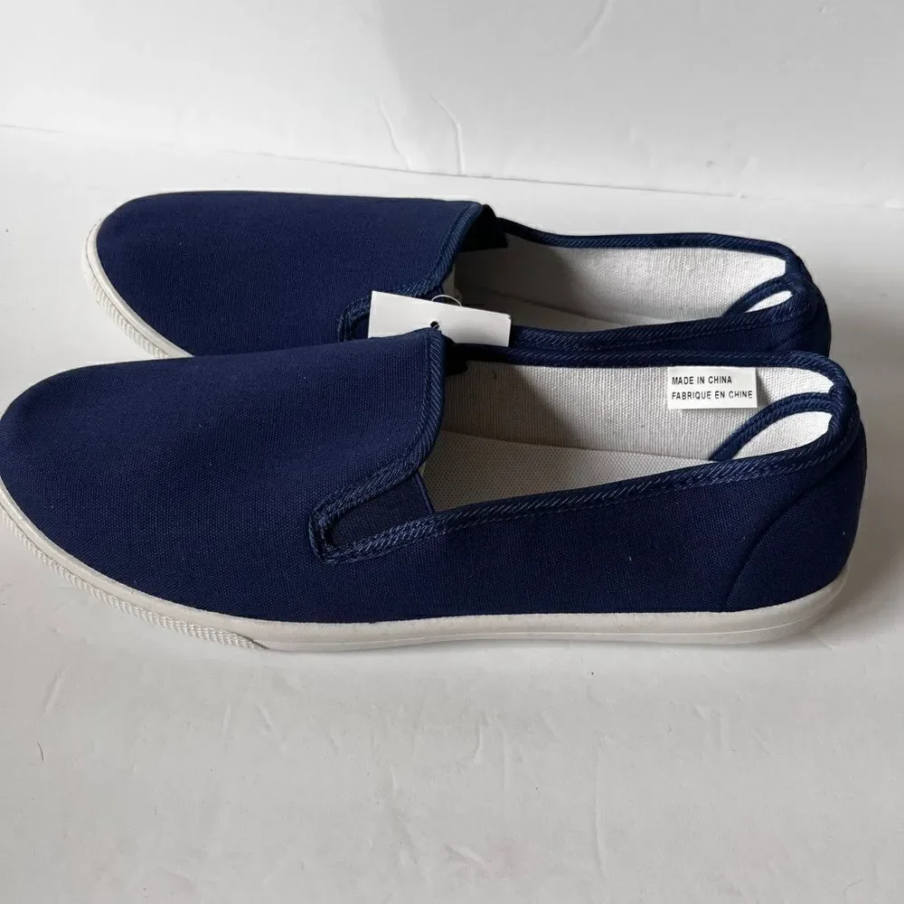 Easy USA Men’s Navy Blue Canvas Slip‎ On Shoes Size 13